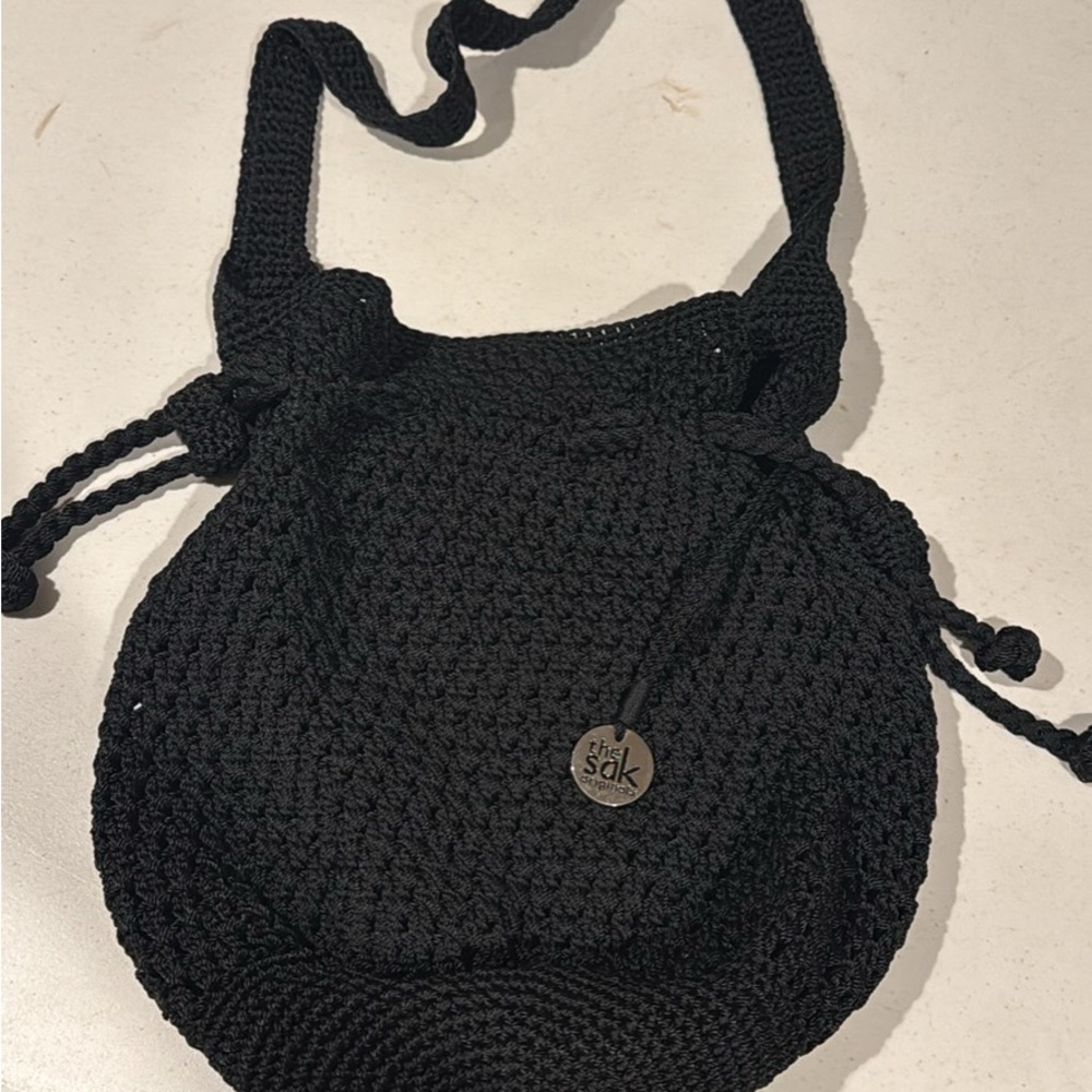 The Sak Black Crochet Crossbody Bag